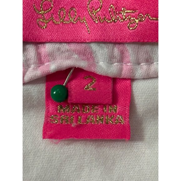 Lilly Pulitzer Womens Mini Skirt Pink White Sea Shell Print Cotton Size 2 - Picture 6 of 8